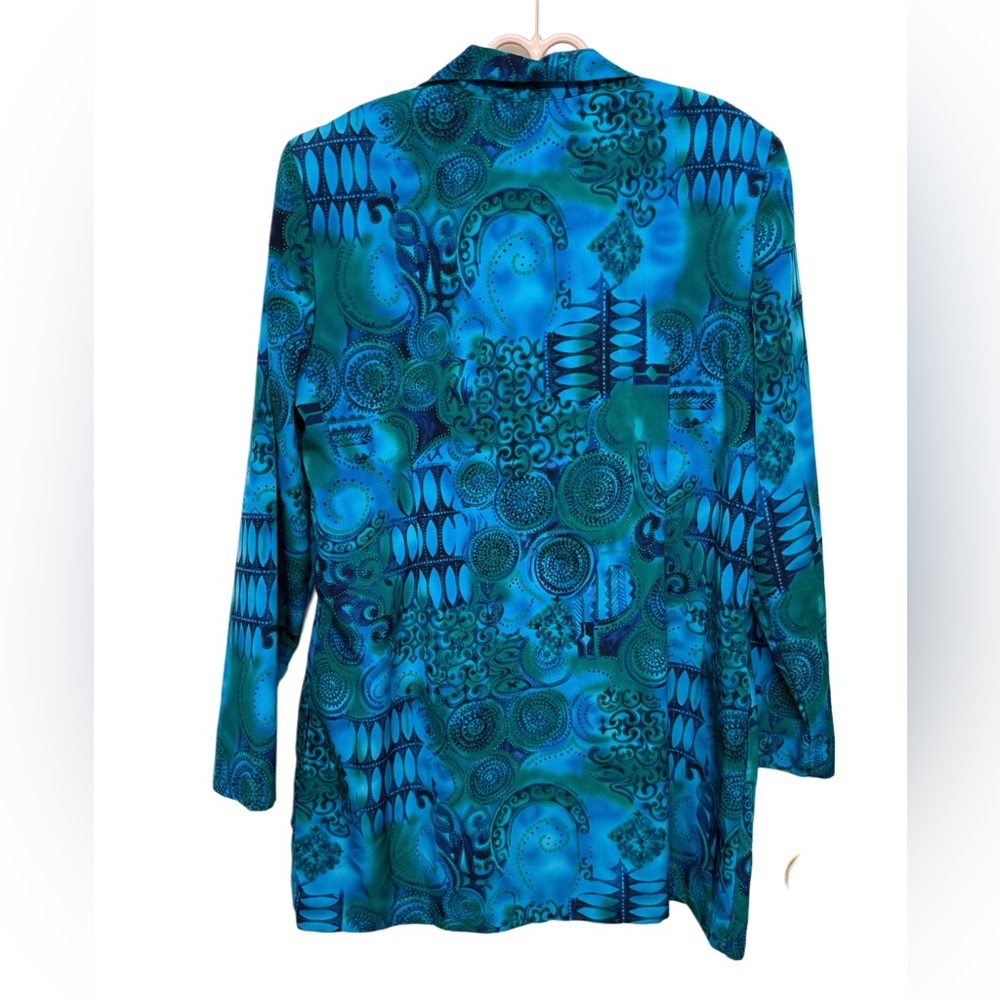 VINTAGE BFA CLASSIC BLUE & GREEN BLAZER - Picture 2 of 4